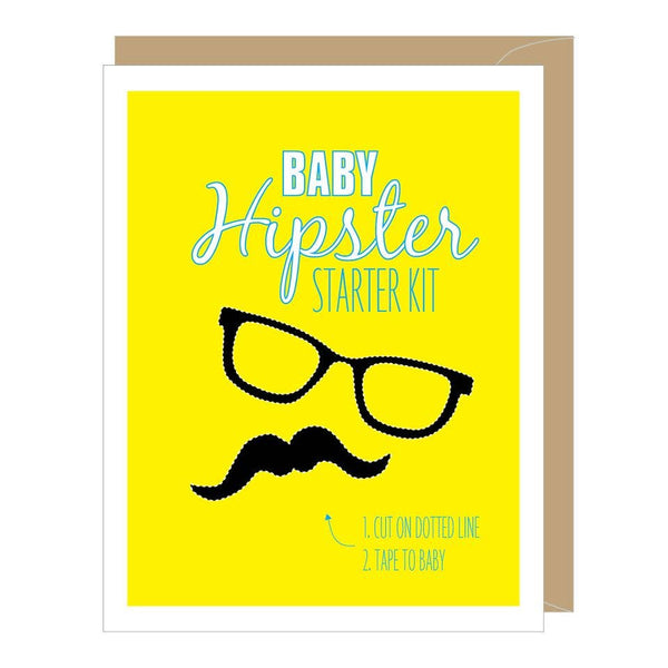 Hipster Baby Greeted New Baby Card