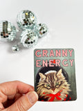 Granny Energy Funny Cat Sticker