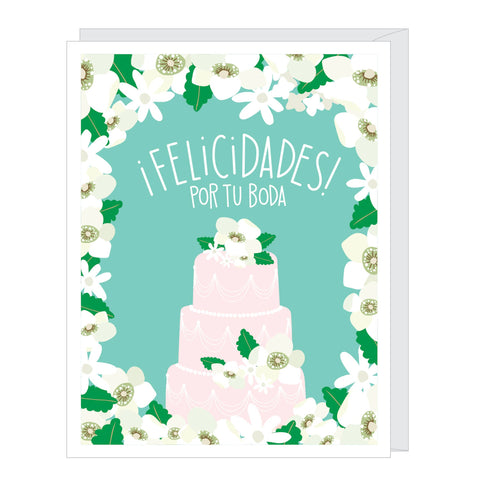 SPANISH Wedding Cake Congratulations - Wedding Card