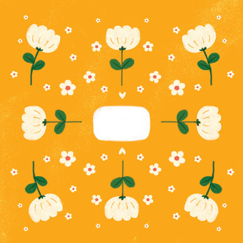 Mini Gift Wrap - Flowers Yellow