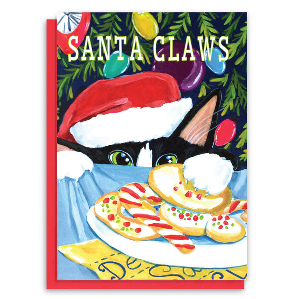 Tuxedo Cat Christmas Card