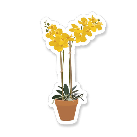 Yellow Orchid Sticker