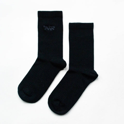 Ribbed Bamboo Socks - Black Panthers