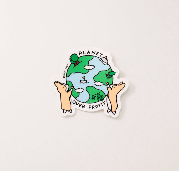 Planet Over Profit Vinyl Sticker