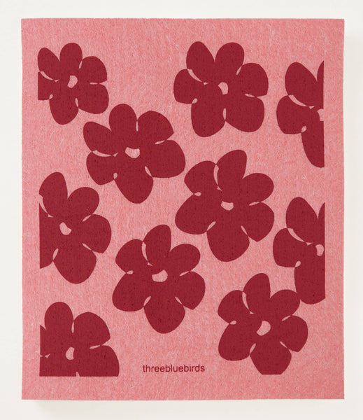 Flower Power (Pink) Swedish Dishcloth