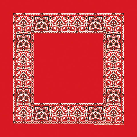 Bandanna Co Open Center Paisley, 22" X 22": Red