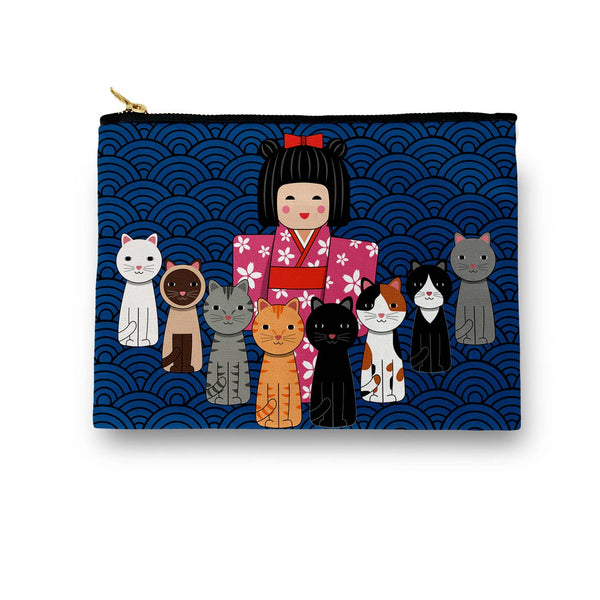 Japanese Cat Lady Amenity / Cosmetic Bag