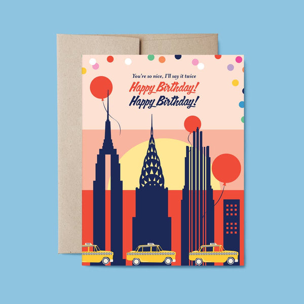 New York Happy Birthday Twice Card