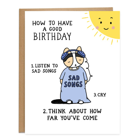 Sad Songs Birthday Card