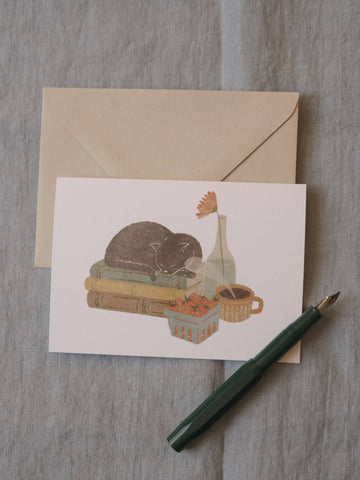 Literary Kitty Greeting Card