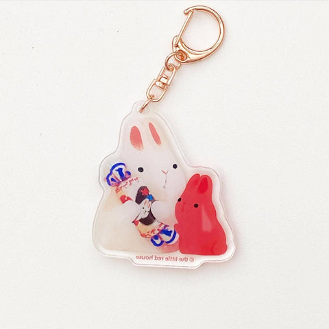 Bunnies with Bunny Candy Acrylic Keychain