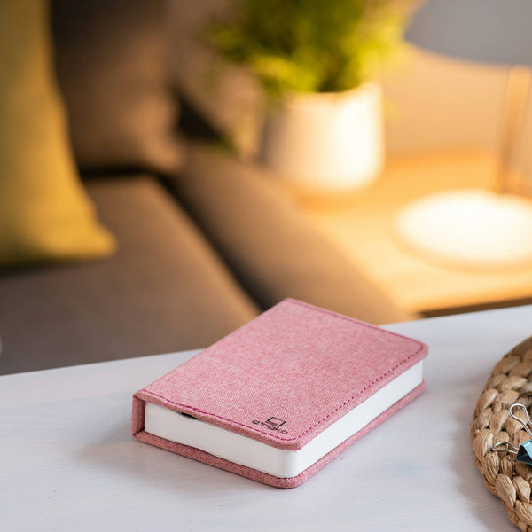Linen Fabric Smart Book Light in Blush Pink