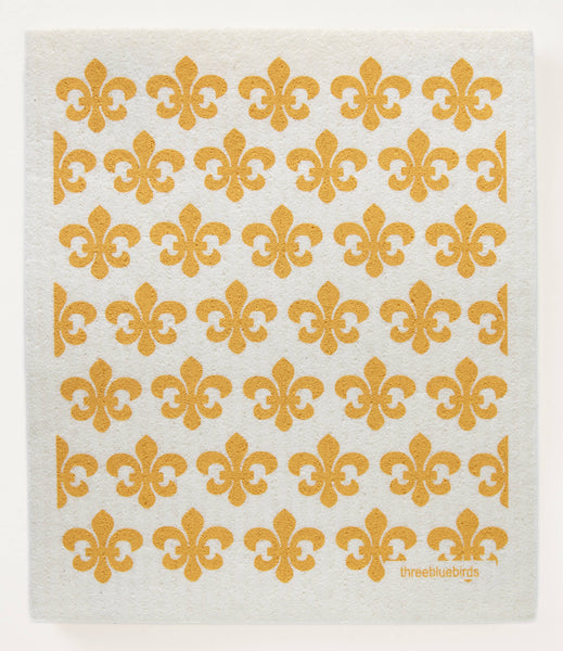 Gold Fleur Swedish Dishcloth