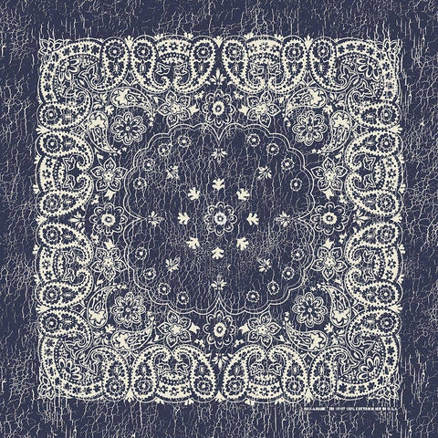 Bandanna Co Floral Rustic 27" x 27": Navy/Natural