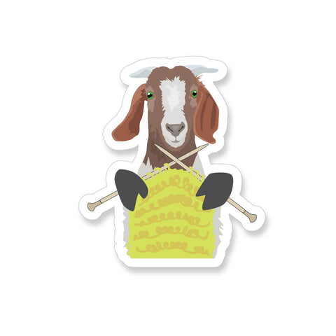 Knitting Goat Sticker
