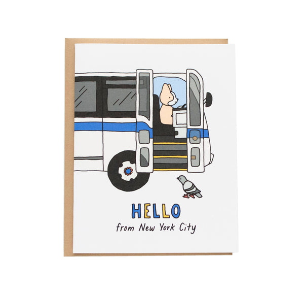 Bus Hello from NYC Card