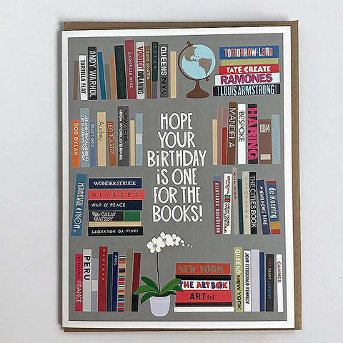 Queens-Themed Bookshelf Birthday Card