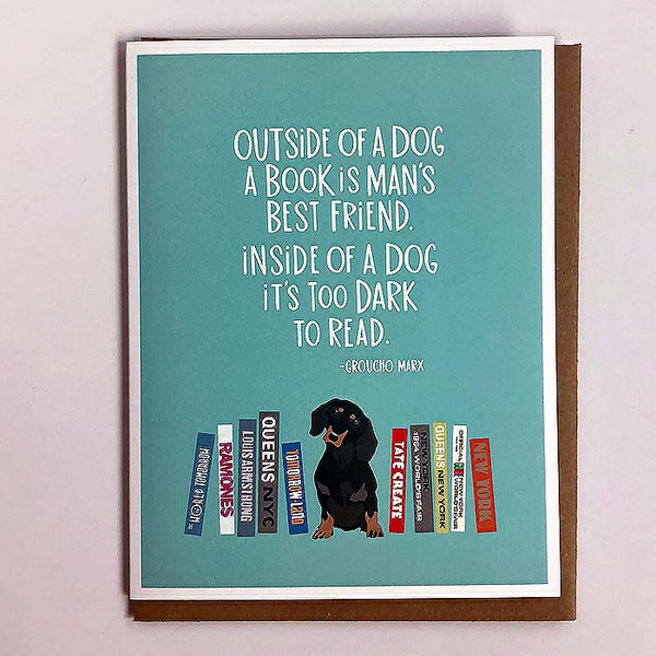Queens Books with Groucho Marx Quote Card