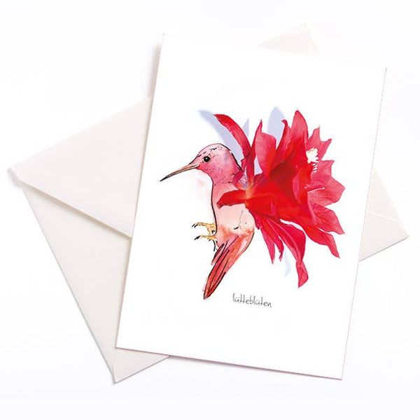 Cactus Hummingbird - Card with Envelope