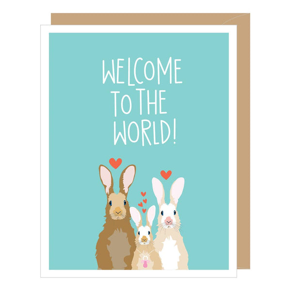 Welcome Rabbit New Baby Card
