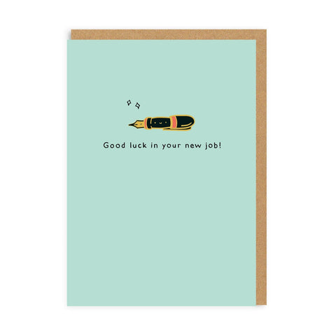 New Job Pen Enamel Pin Greeting Card