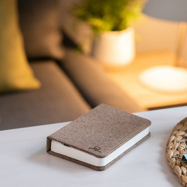 Linen Fabric Smart Book Light in Coffee Brown
