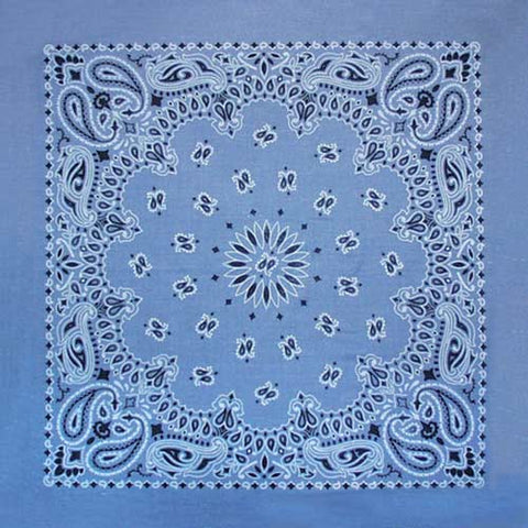 Bandanna Co Paisley 35" X 35": Chambray Blue