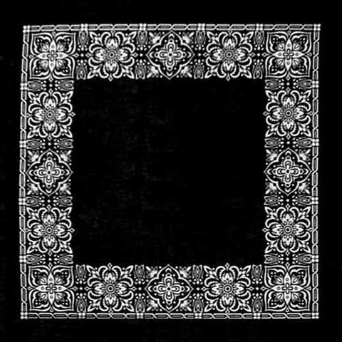 Bandanna Co Open Center Paisley, 22" X 22": Black