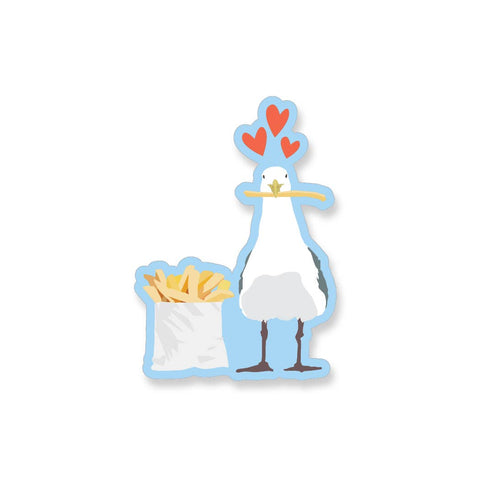 Seagull with French Fries Sticker