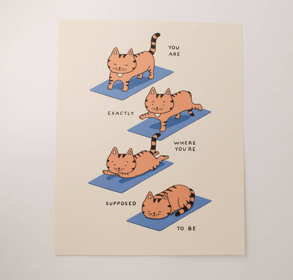 Supposed To Be Cat Yoga 8x10 Art Print