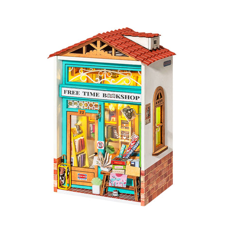 DIY Miniature House Kit: Free Time Bookshop