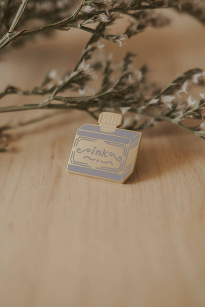 Ink Bottle Enamel Pin (With Locking Clasp)