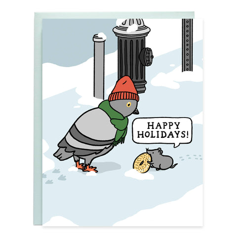 Bagel Rat & Pigeon NYC Holiday Card: Single