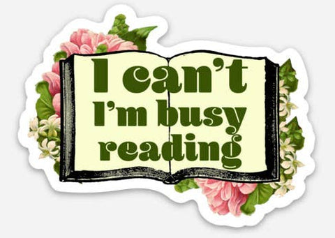 Busy Reading Sticker - Cute Book Lover Decal