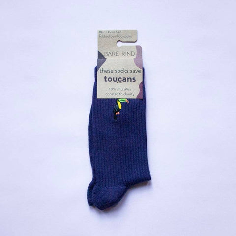 Ribbed Bamboo Socks - Toucans